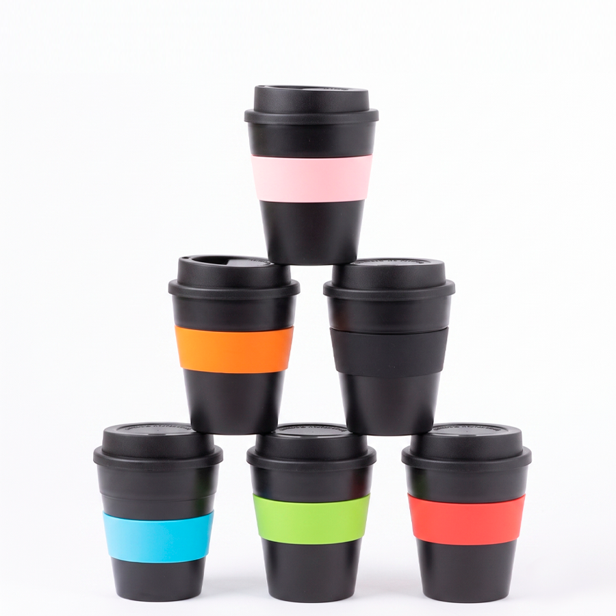 Mug Express Cup «BLACK» 356cc con banda silicona